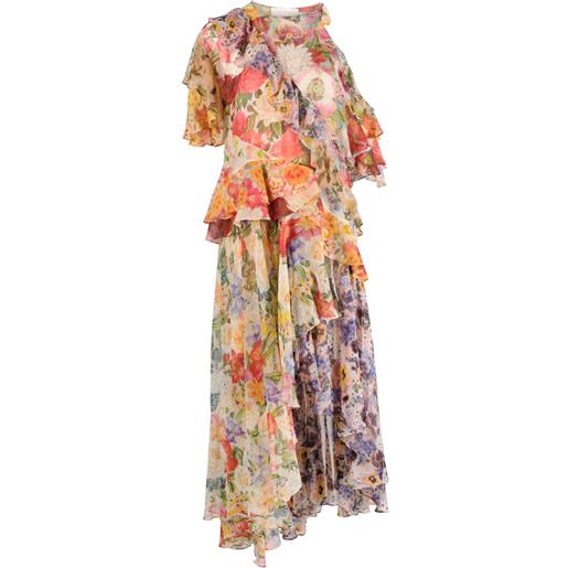 ZIMMERMANN abito a fiori wonderland - toni neutri