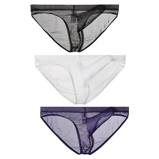 lclvld slip da uomo intimo trasparente mesh see through slip intimo uomo erotico sexy mutande rigonfiamento elefante