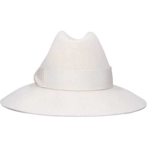 Borsalino cappello monica con nastro - bianco