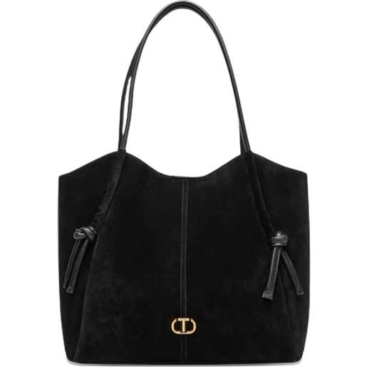 TWINSET borsa tote con nodo - nero