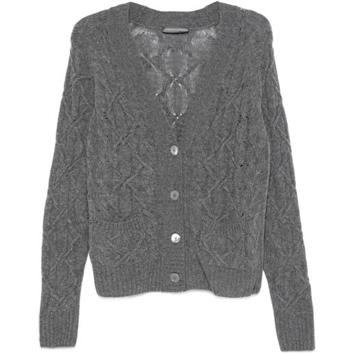 Ermanno Scervino cardigan in maglia a trecce - grigio