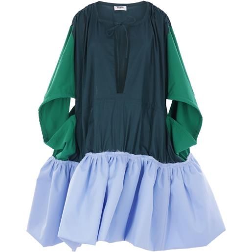 Zomer abito corto con ruches - verde