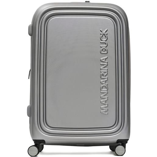 Mandarina Duck trolley con logo goffrato - argento
