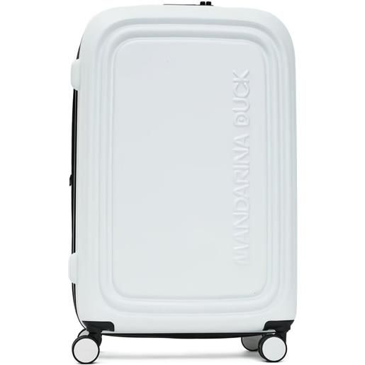 Mandarina Duck valigia con logo goffrato - bianco