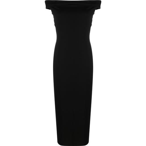 Reformation abito james midi con spalle scoperte - nero