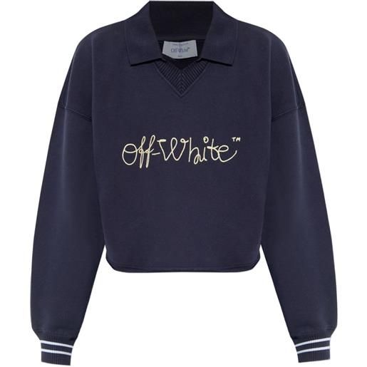 Off-White felpa con ricamo - blu