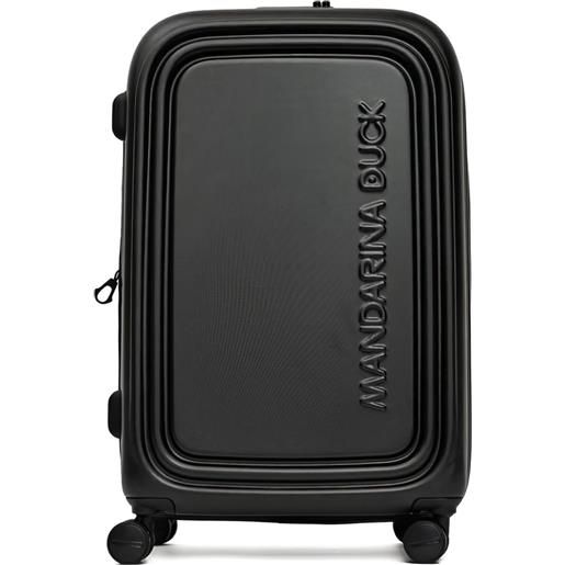 Mandarina Duck valigia con logo goffrato - nero