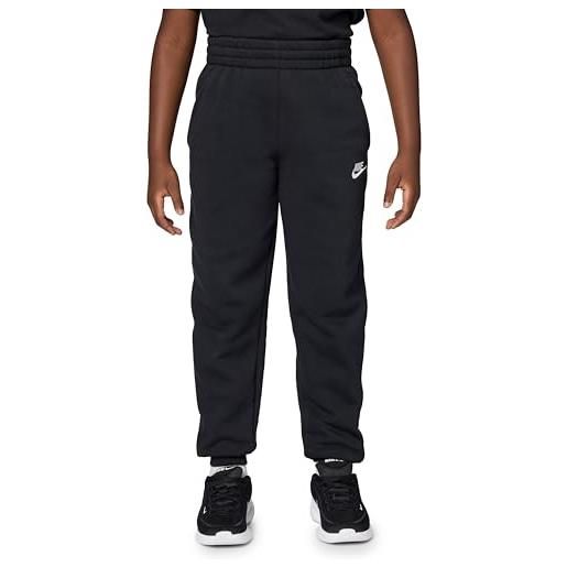 Nike club flc hbr pantaloni track, nero/bianco, 10-12 anni unisex-bambini
