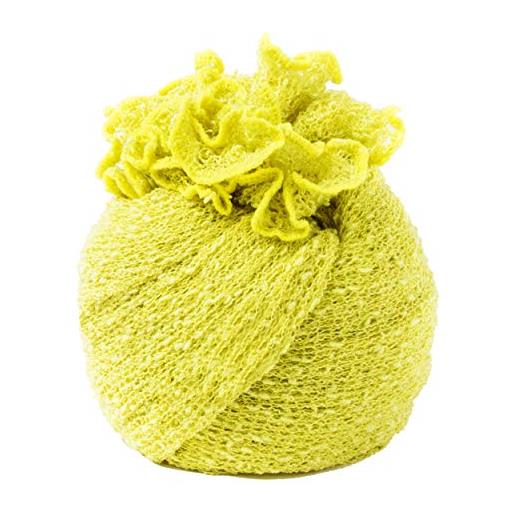 Controcorrente vialescarpe - il ponchetto lime - maxi scialle in tessuto rayon, morbido, semitrasparente dalla texture leggera e retata. Bordi ondulati. Donna. Giallo. Tg. Uni