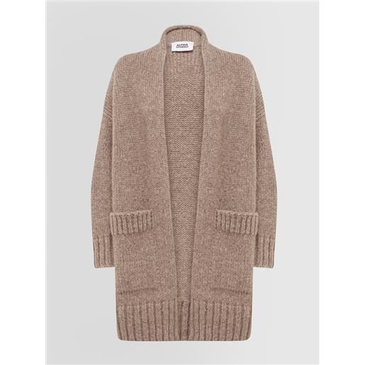 ALPHA STUDIO cardigan soft and shiny con tasche