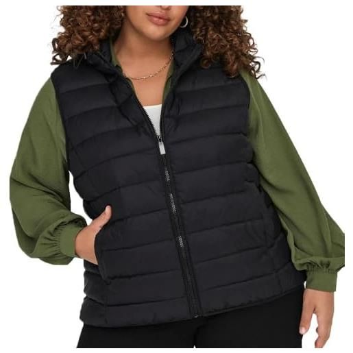 Only carmakoma carnew tahoe hood waistcoat otw noos - gilet trapuntato, da donna, colore: nero, m-46/48, nero, m