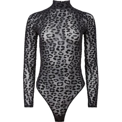 Fleur Du Mal body leopardato - nero