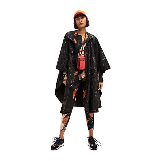 Desigual poncho_colorama colima, 2000 black, poncho donna, nero, taglia unica