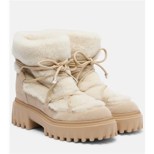Hogan stivaletti Hogan h700 in suede con shearling