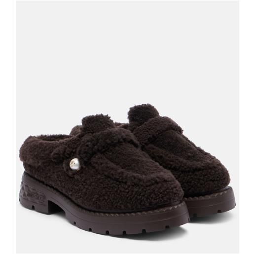 Jimmy Choo mules shea in shearling con plateau
