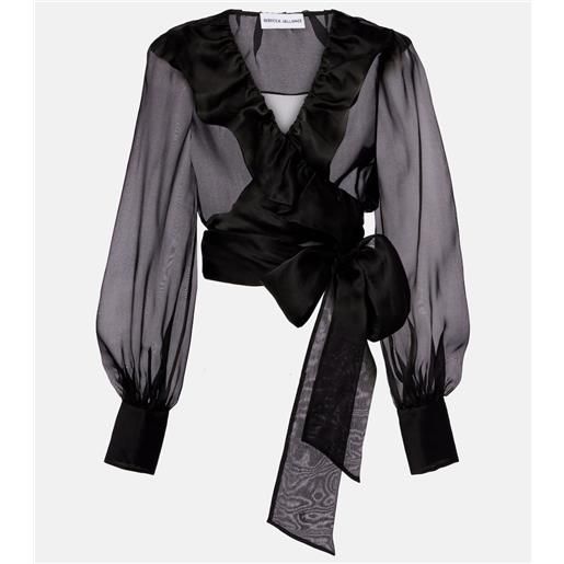 Rebecca Vallance blusa anjou in organza di seta trasparente