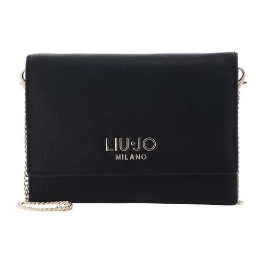 Liu Jo pochette liu jo aa5221e0033 pochette comoda e pratica con catena color oro e chiusura patta calamita. Possiede tre scomparti di cui uno con zip e diverse tasche interne per carte e documenti. 22x16x2. 