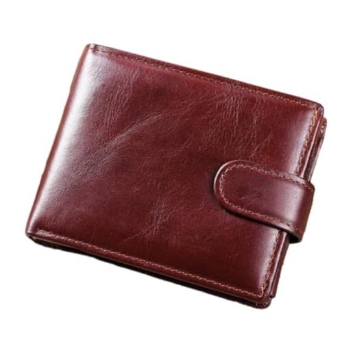 RWXCOW portafoglio in pelle per uomo fermasoldi multifunzione strato di testa in pelle bovina portafoglio piccolo uomo portafoglio da uomo premium sense vintage pelle bovina portafoglio corto con