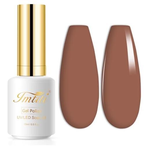 Imtiti smalto semipermanente gel polish soak-off uv led manicure smalto gel beyonce marrone caramello 15ml