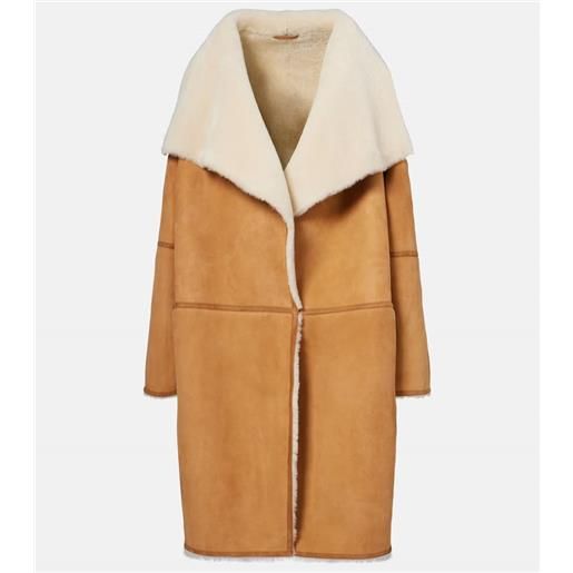 Toteme cappotto in suede con shearling