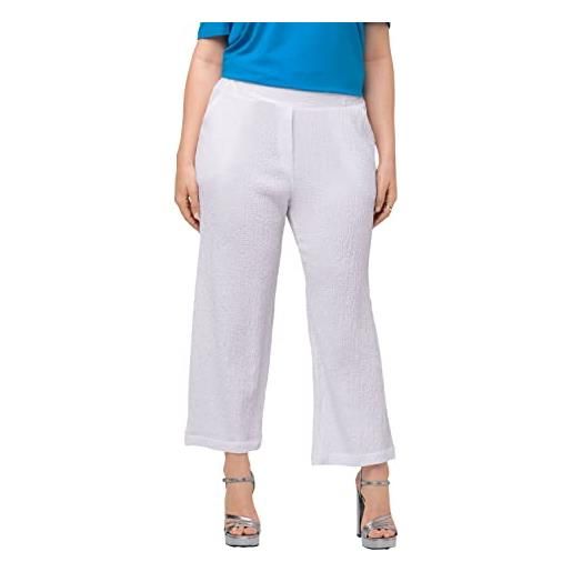 Ulla Popken pantaloni, struttura a bolle eleganti da uomo, bianco neve, 33w / 32l donna