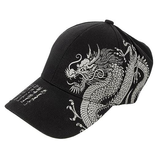 Theaque cappello da baseball con motivo drago cappello da sole donna uomo berretto da baseball decorazione testa, come mostrato, 30x17cm