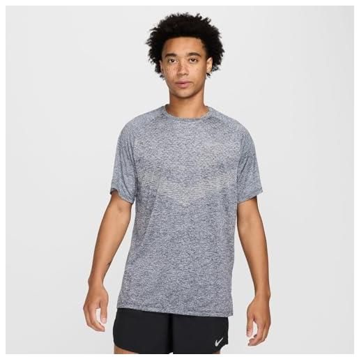 Nike maglia da running a manica corta dri-fit adv stride - uomo, thunder blue/htr/reflective silv, hv5203-437, l