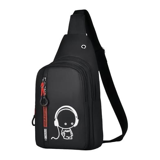 LEXICANMHS tasca sul petto per bambini, marsupio per cellulare per ragazzi e ragazze, tasche sul petto per cellulare, chiavi, tasca sul petto regolabile per bambini