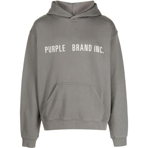 Purple Brand felpa con ricamo - grigio