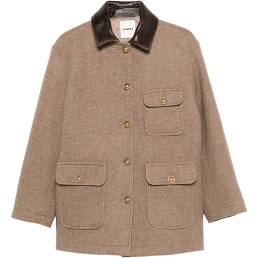 SANDRO cappotto monopetto - marrone