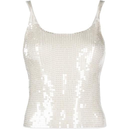 Alexander Wang canotta con paillettes - toni neutri