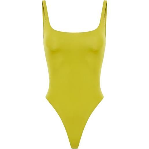 Elisabetta Franchi body con scollo quadrato - verde