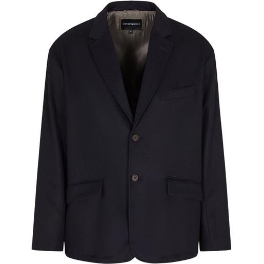 Emporio Armani blazer monopetto con bottoni - blu