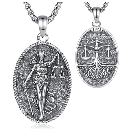 Ciondolo Egizio Maat Con Collana Catena 24 - Gioiello Nuovo Con Etichette - XSP475 Crescendo SJ