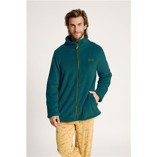 MUYDEMI vestaglia verde da uomo con collo alto e cerniera | MUYDEMI