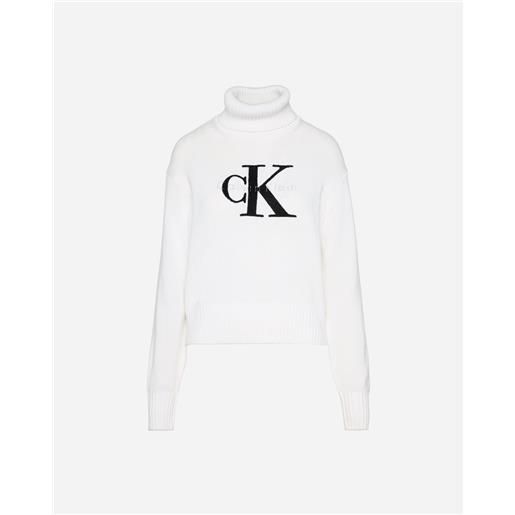 Calvin Klein Jeans logo w - maglione - donna - bianco