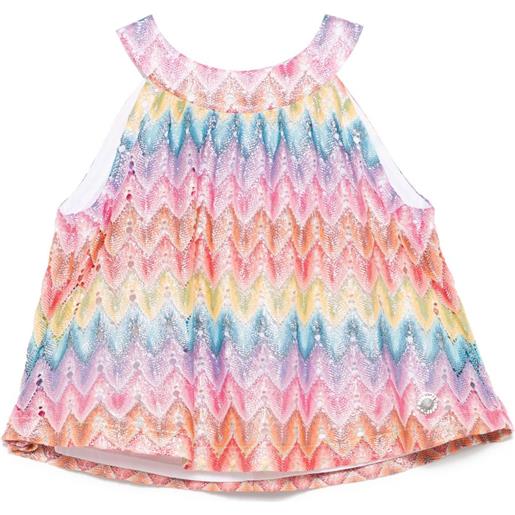 Missoni Kids blusa con motivo a zigzag - rosa