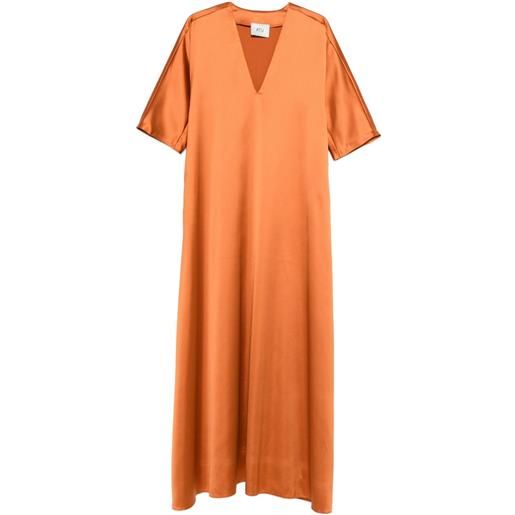 Atu Body Couture abito lungo con scollo a v - arancione