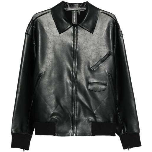 Norma Kamali giacca-camicia norma in pelle sintetica - nero
