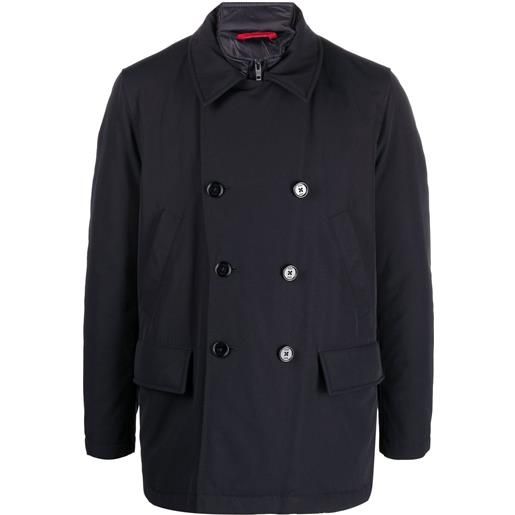 Fay capotto doppiopetto trapuntato - blu