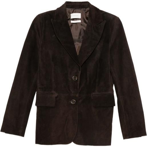 VICOLO giacca in pelle con bottoni - marrone