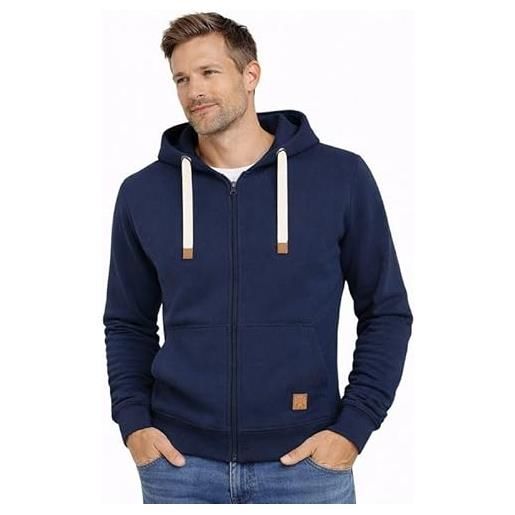 Blu Apparel felpa con cappuccio da uomo in pile con zip intera per uomo felpe con cappuccio di marca premium, marina militare, xl