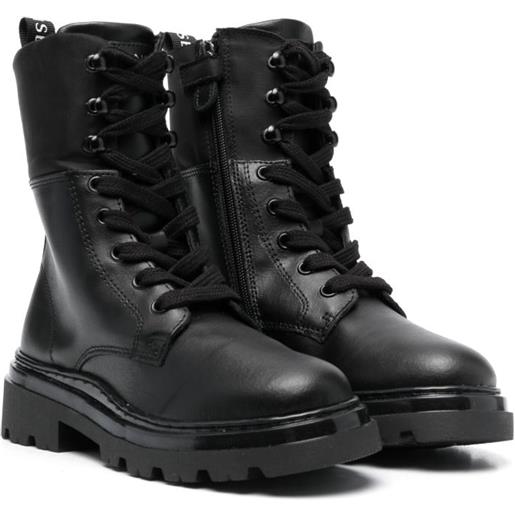 TWINSET Kids anfibi in pelle - nero