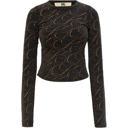 KNWLS top cally con borchie - nero