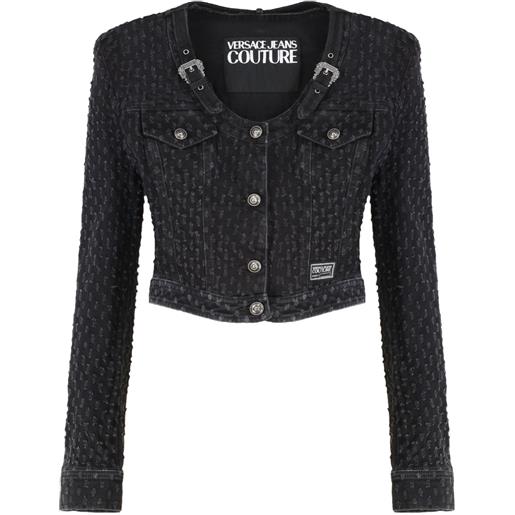 Versace Jeans Couture giacca biker con fibbia - nero
