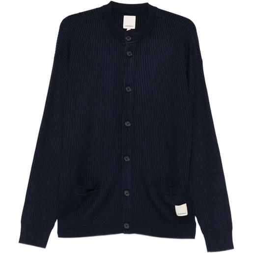 Emporio Armani cardigan a coste - blu