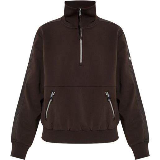 Moose Knuckles felpa mix media con zip - marrone