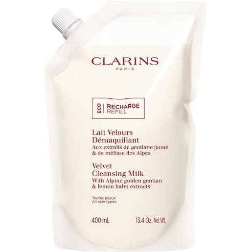 Clarins lait velours demaquillant latte detergente 400 ml ricarica