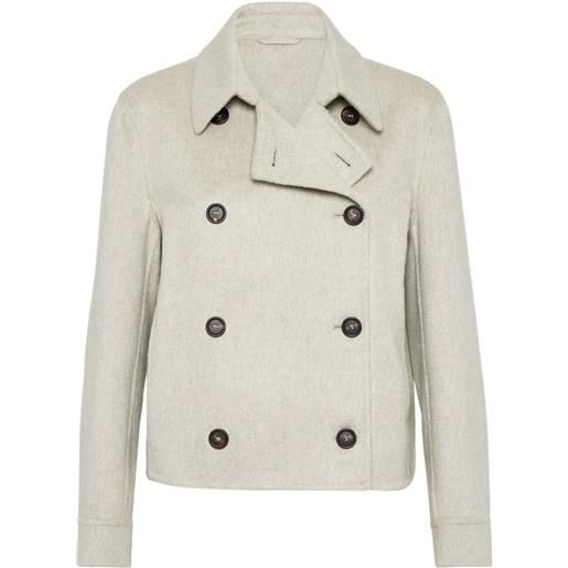 Brunello Cucinelli hand-crafted cropped pea coat