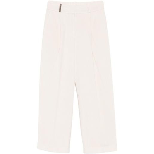 Peserico pantaloni affusolati a coste - bianco